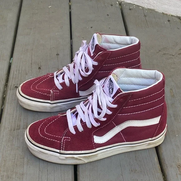 Vans Shoes For Men Maroon Color Vans Shoes Vans Maroon And White